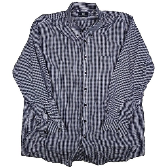 McAlister Apparel Men's Long Sleeve Button Up Dress Shirt Size XL Check Collared - Picture 1 of 15